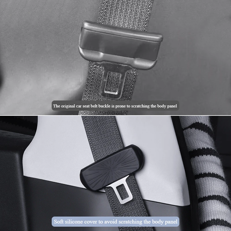 Car Seatbelt Buckle Cover for Tesla Model 3/Y/3+ Highland Silicone Seat Belt Buckle Protective Cover Interior Accessories