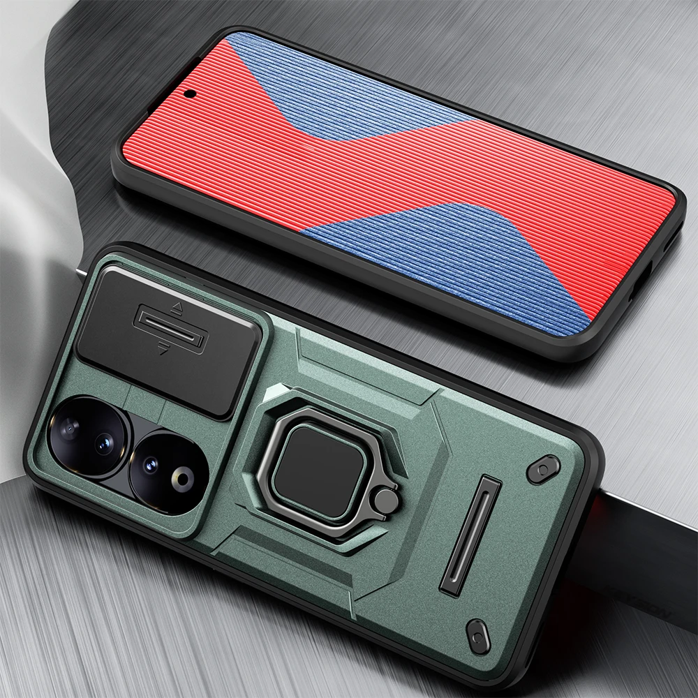 KEYSION Shockproof Phone Case with Slide Camera Lens Protection