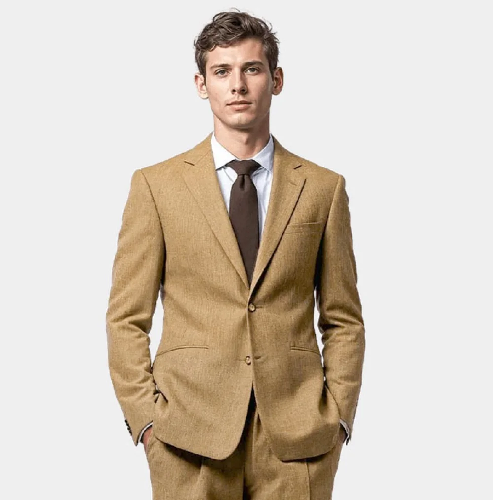 Men's Woolen Single-breasted Two-piece Suit Formal Clothes for Men Suits High Quality 2024 Spring Prom Dresses 2024 Elegant Man
