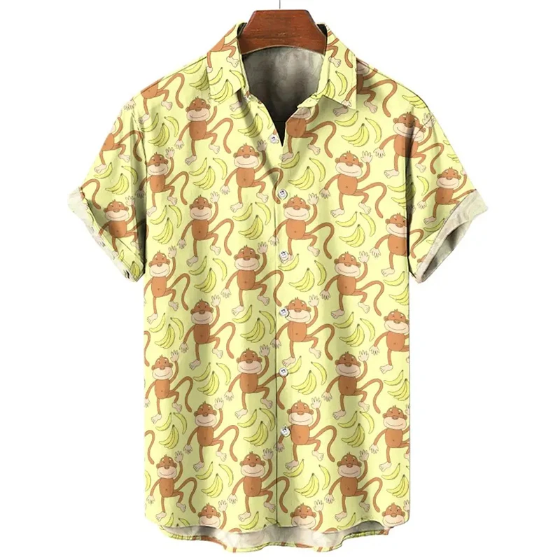 thumbnail image 1 of Camisas casuales para hombre, camisetas con gráficos de mono de anime para hombre, ropa, camisetas de gran tamaño, camisetas de manga corta estilo kawaii harajuku, ropa de calle 2024, 1 of 5