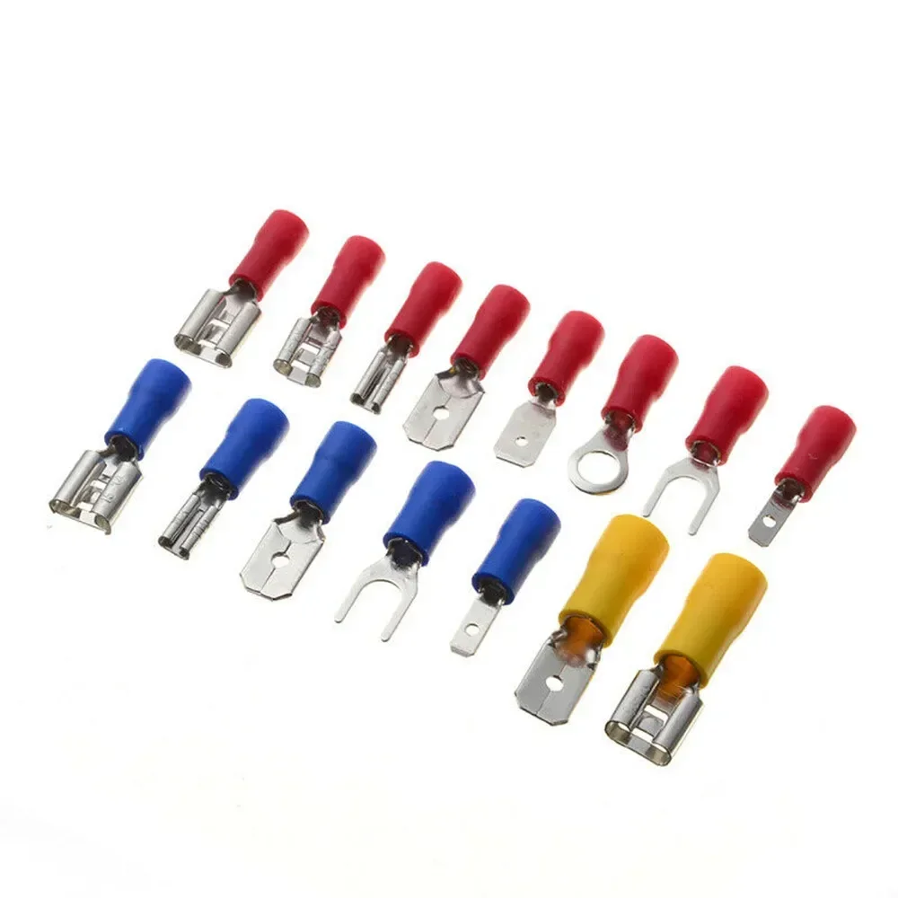 Wire Connector Assorted Crimp Terminals Parts Replacement Set Spade Terminal Insulated Accessories Electrical Useful