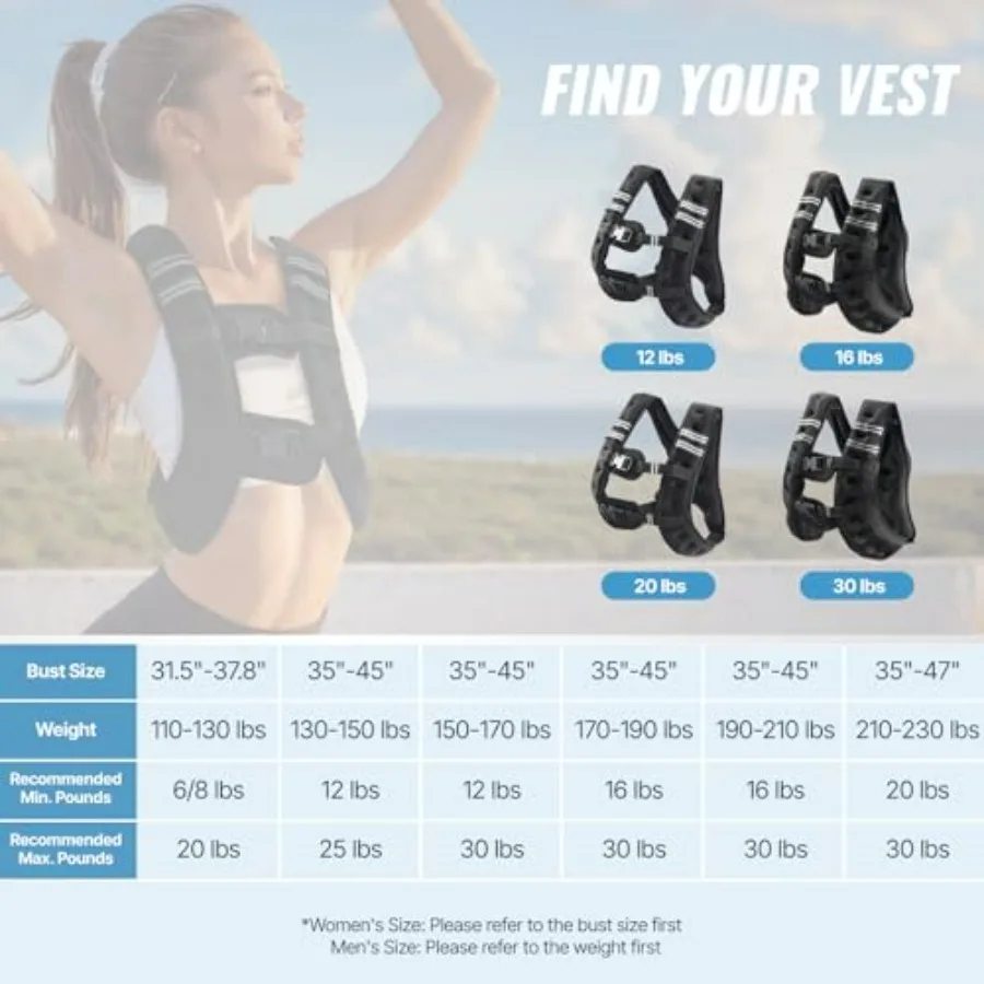 Weighted Vest, 12 lbs Weight Vest, Reflective Stripe, Adjustable Buckle Body Weight Vest, Workout Equipment, for Strength Traini