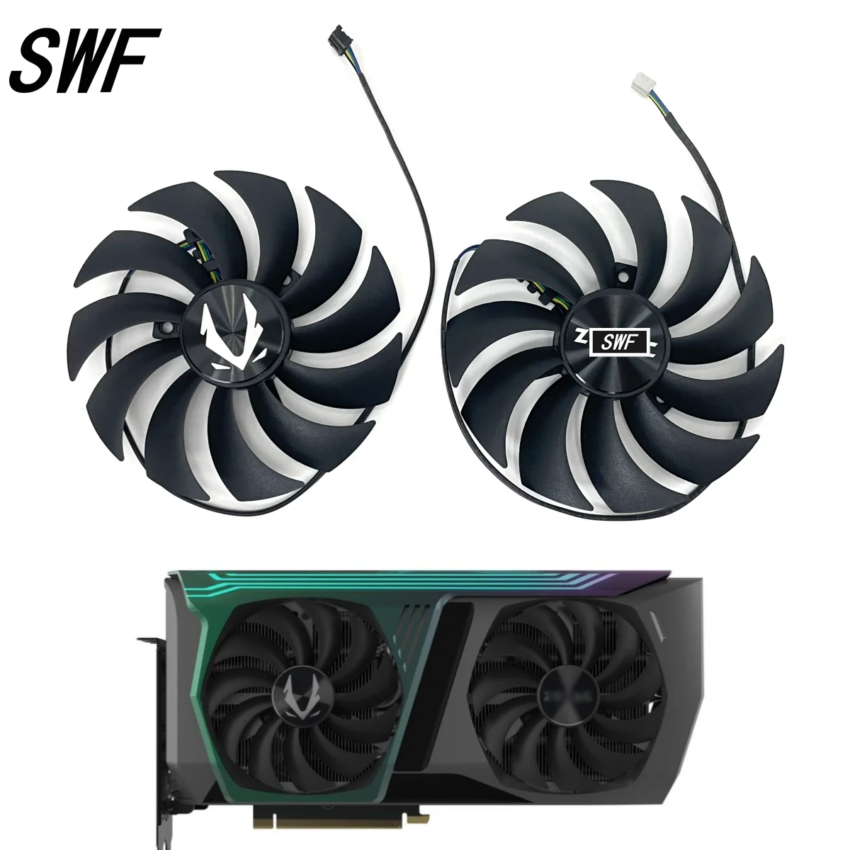 Ventola Per Scheda Grafica SISS 95 Mm – Compatibile Con Zotac GTX 1070 Ti E 1080 Ti AMP Edition, In ABS