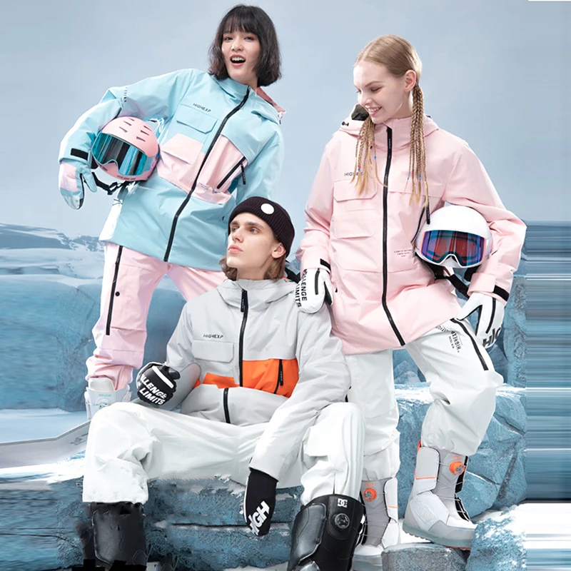 

2023 New Ski Suit Women Men Overalls Snowboard Jacket Splicing Skiing Set Warm Snow Pants Windproof Waterproof Winter Clothing