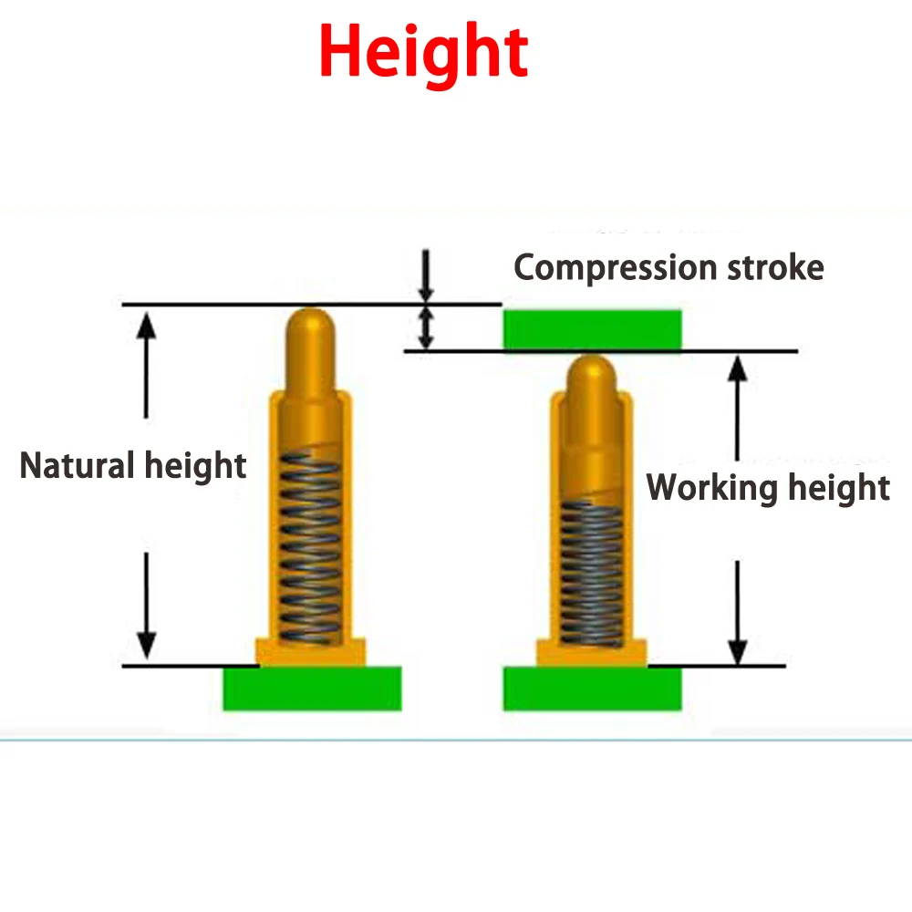 7.5mm-12mm 고전류 스프링 장착 포고 핀 수 암 커넥터 전원 중전류 배터리 커넥터 POGOPIN 헤더 충전