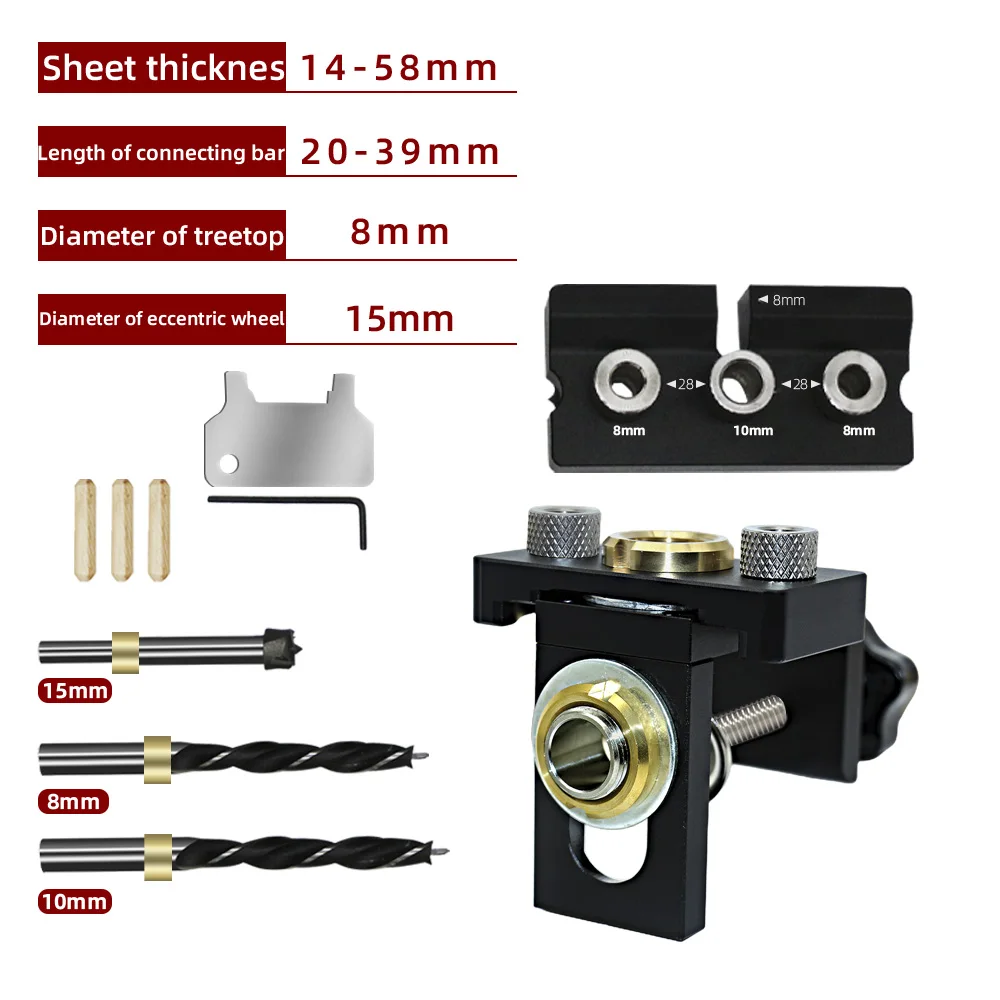 Pocket Hole Jig, Pocket Hole Jig Kit Hole Boorgeleider Jig met 8 Mm
