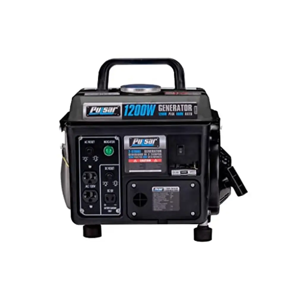 Gasoline Generator 1200W Peak Power 900W Running Watts Portable Camping Use 120V Voltage Black Gray