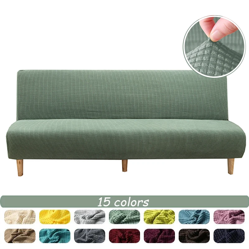 

Armless Sofa Bed Slipcover Couch Cover Without Armrests Stretch Folding Futon Cover Dust-proof Elastic Removable Fundas Sofa