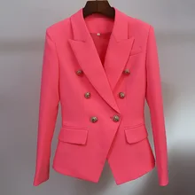

Orange Powder Suit Coat Women Autumn Winter 2021 New Suit Fashion Double Breasted Slim Fit Suit Coat