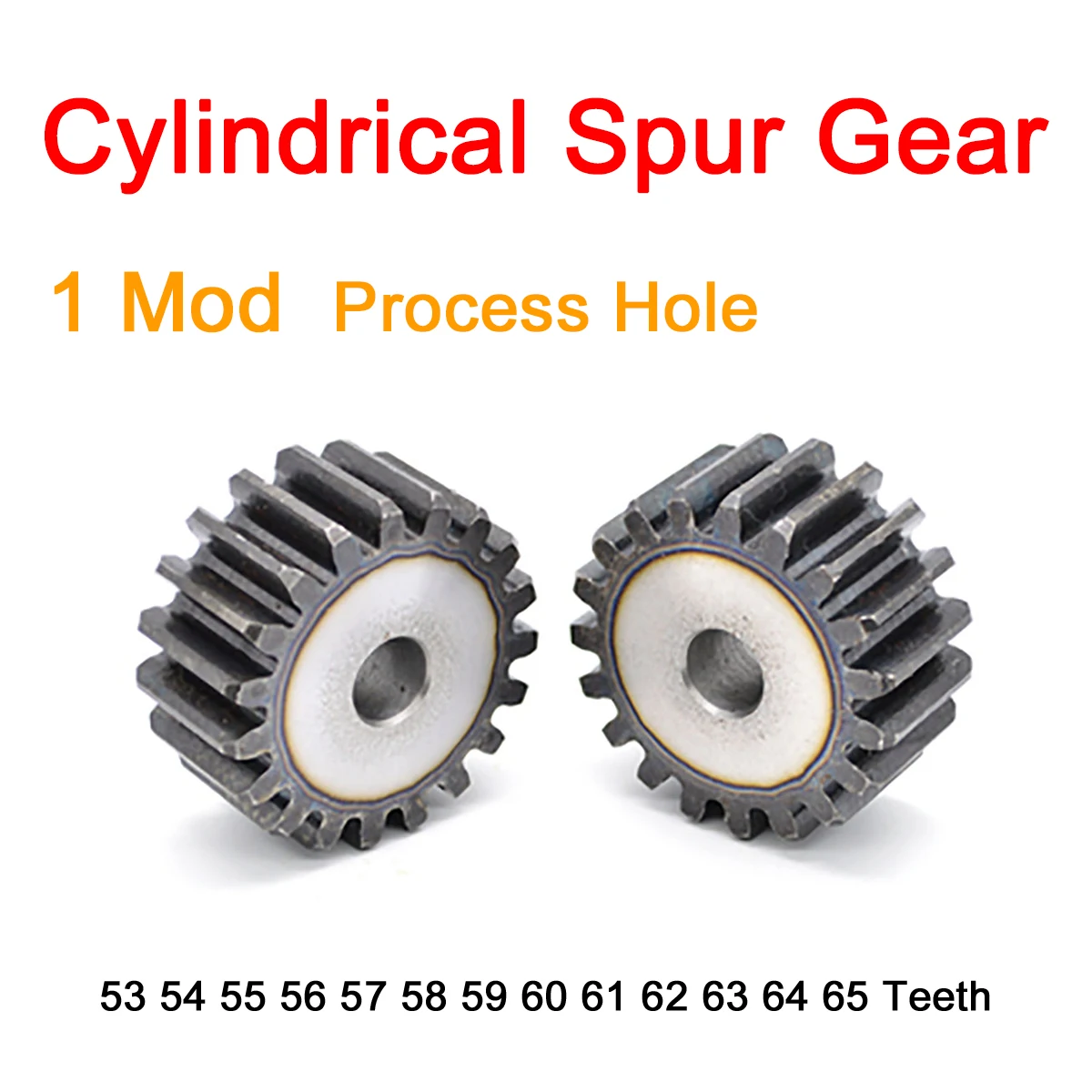 

1Pc 1Mod Cylindrical Spur Gear 53/54/55/56/57/58/59/60/61/62/63/64/65 Teeth 45# Steel Transmission Gear Tooth Pitch 3.14mm