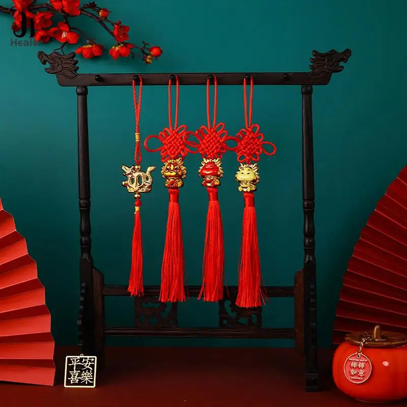 

1 шт., позолоченный пластиковый кулон в виде дракона, 2024 Год Дракона, декоративный кулон, талисман, фэн-шуй, новогодние подарки