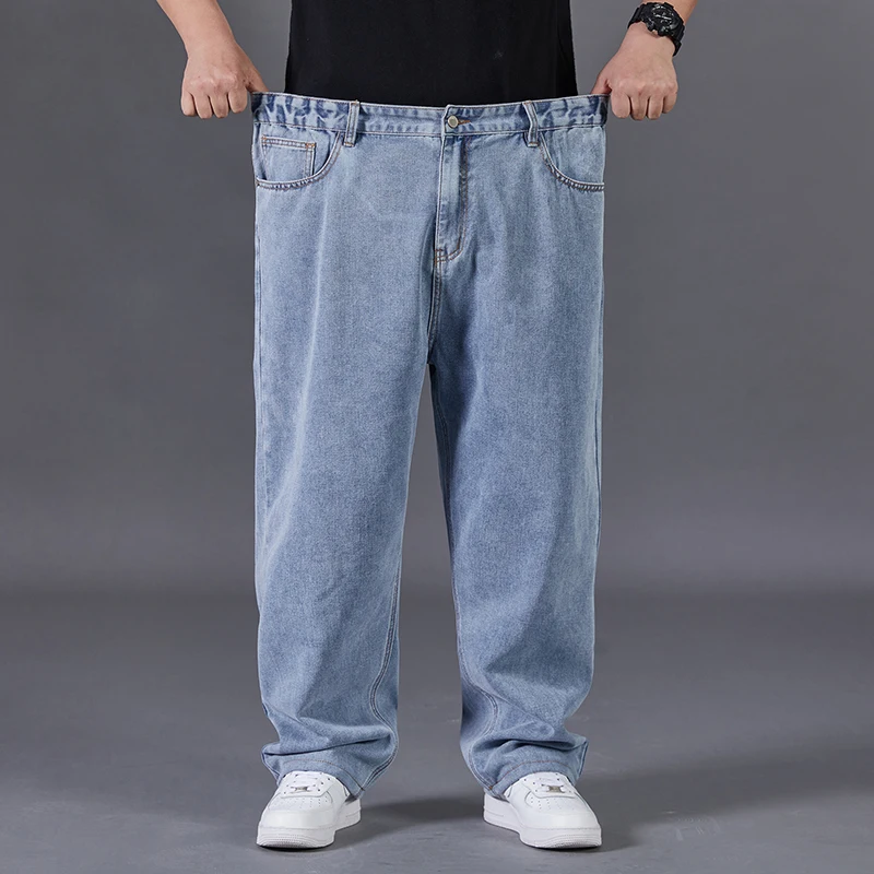 Men Baggy Classic Jeans Oversized 42 44 46 48 50 Wide Leg Denim