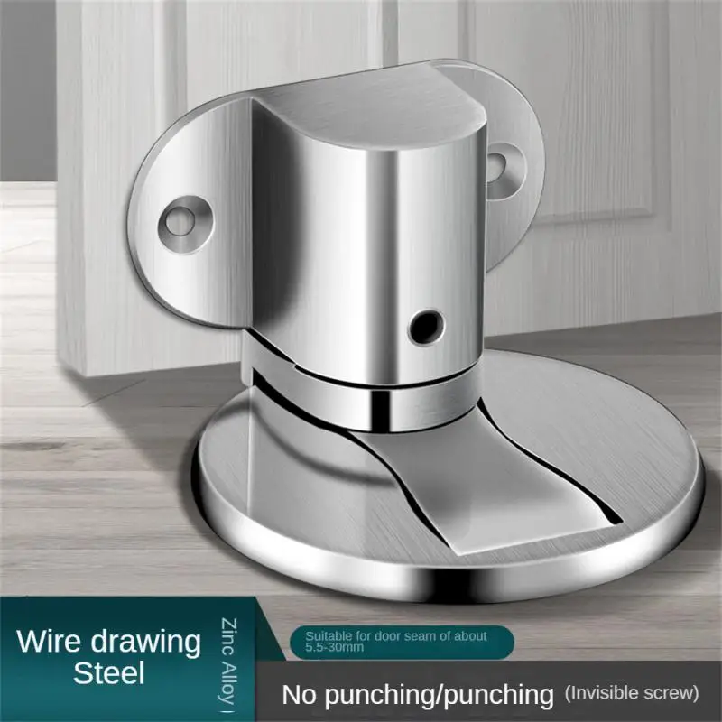 30PCS Anti-collision Invisible Strong Magnetic Zinc alloy Door Stopper Door Holders Catch Floor Mounted Nail-free Door Stop
