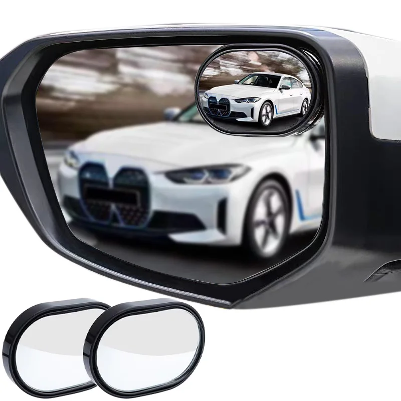 Car Blind Spot Rear View Mirror Wide Angle 360 Degree Adjustable Small Round Mirror Car Reverse Auxiliary Rearview Convex