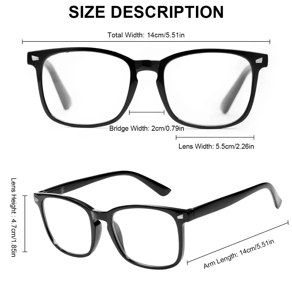 Elegant Simple and Stylish Geometric Glasses with Transparent Lenses