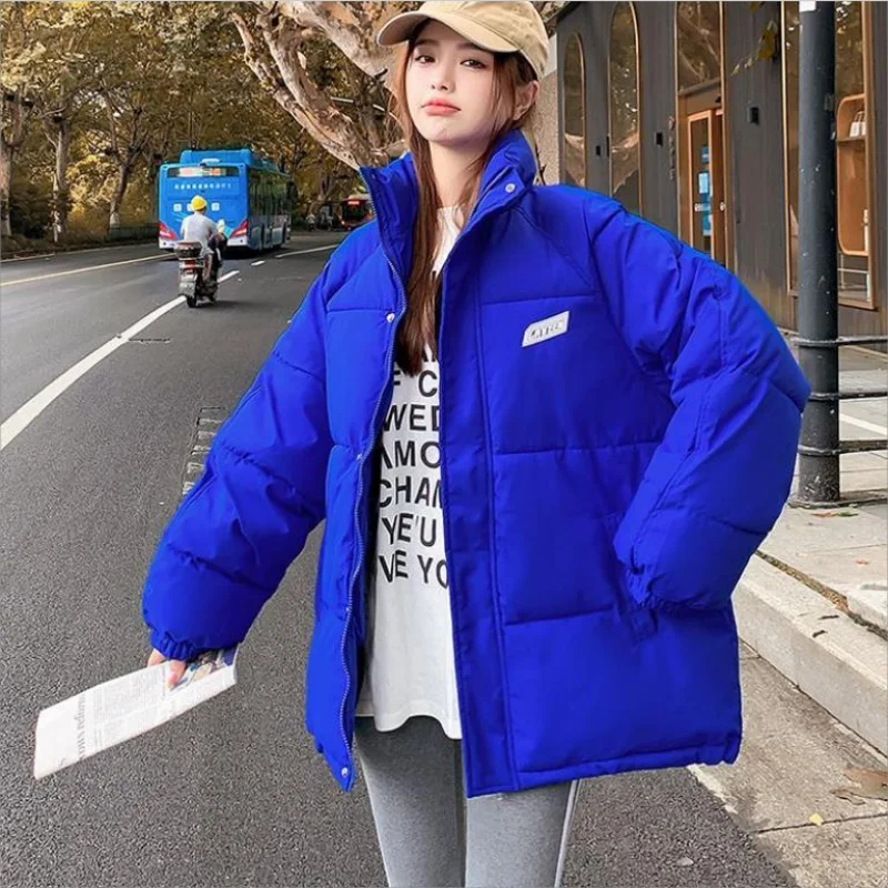 

Jackets for Women Cotton-padded Jacket New Loose BF Style Standing Collar Short Style Parkas Thickening Warm Winter Coat Women
