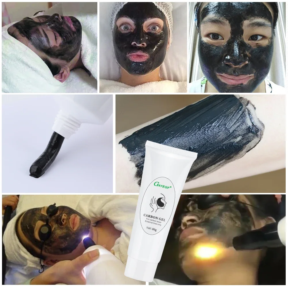 80g Facial Carbon Gel Skin Deep Cleansing Moisturizing Black Mask Pore Shrinking Oil Control Active Nano Toner Face Care Tool
