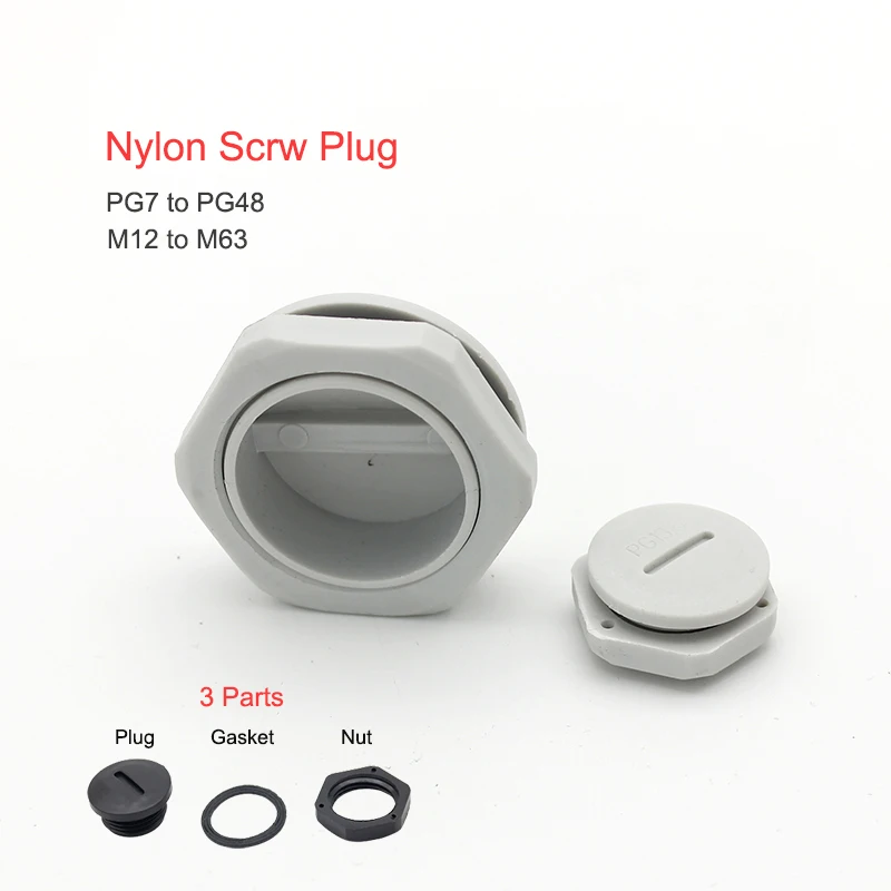 10pcs Waterproof Screw Plug for Cable Gland M20 Plastic Blind Plug Nylon male threaded cable gland screw end cap cover