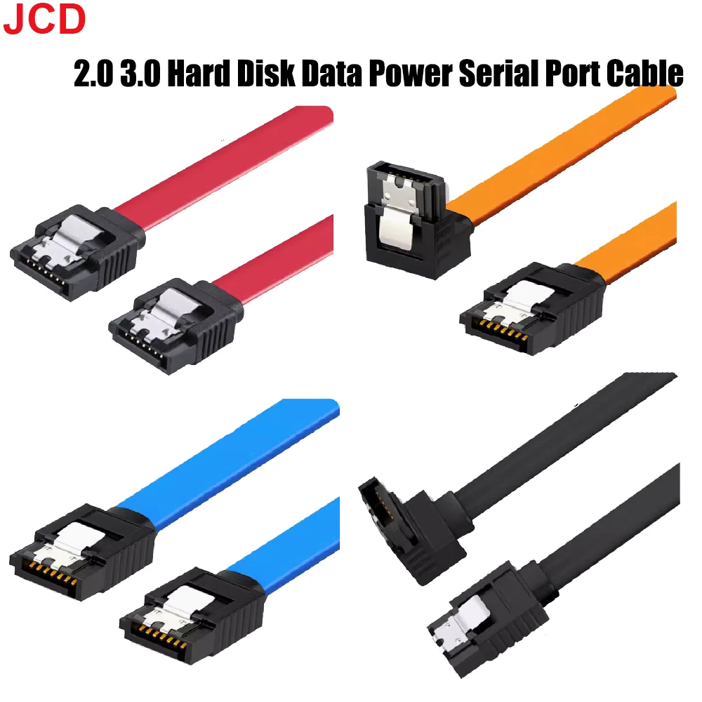 

JCD SATA Cable 2.0 3.0 To Hard Disk Drive SSD HDD Straight Right-angle Cable For Asus MSI Gigabyte Motherboard High Speed Cable