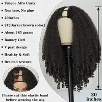 X-TRESS Afro bouclés V partie perruque avec boucles rebondissantes synthétique crépus droites sans colle cheveux pour les femmes pas de laisser Clip dans la demi-perruque 2