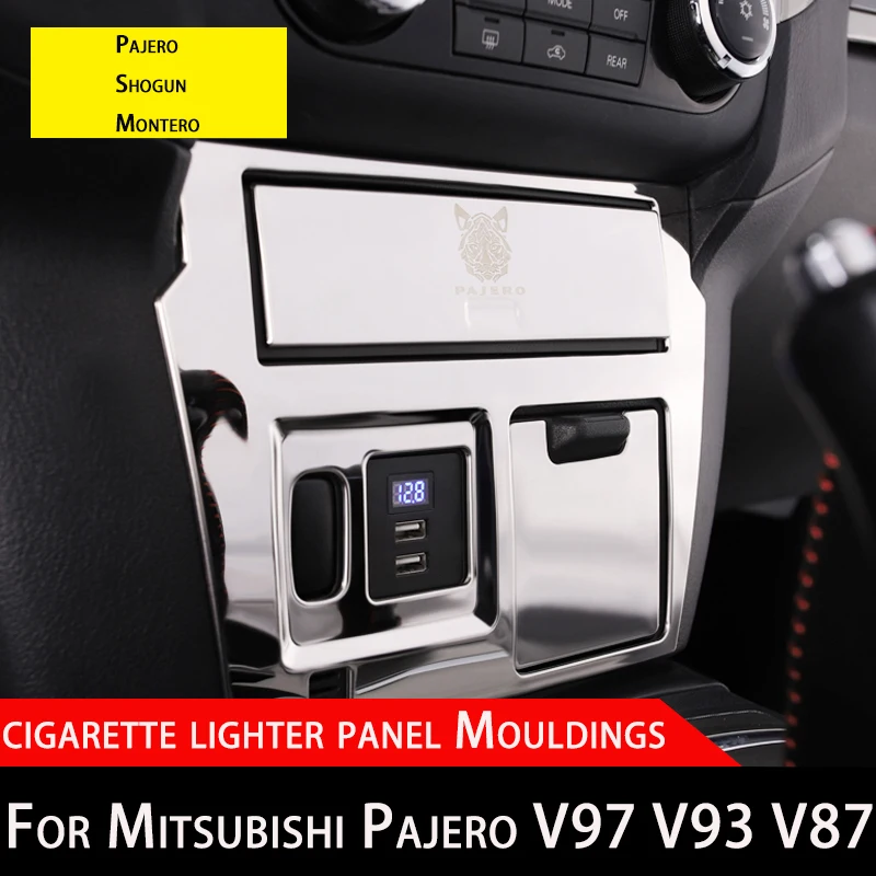 Cigarette Lighter Panel Mouldings For Mitsubishi Pajero Shogun Montero Central Control Interior Modification Accessories