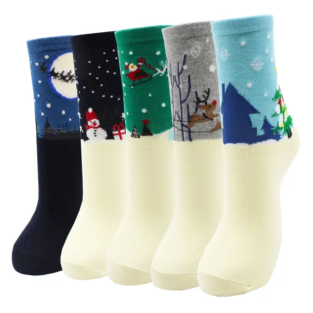 4-5 Pairs Newest Colorful Harajuku Korean Kawaii Cute Women Socks Cartoon Cat Dog Owl Stripe Avocado Girl Cotton Socks 5 pairs-AYT023