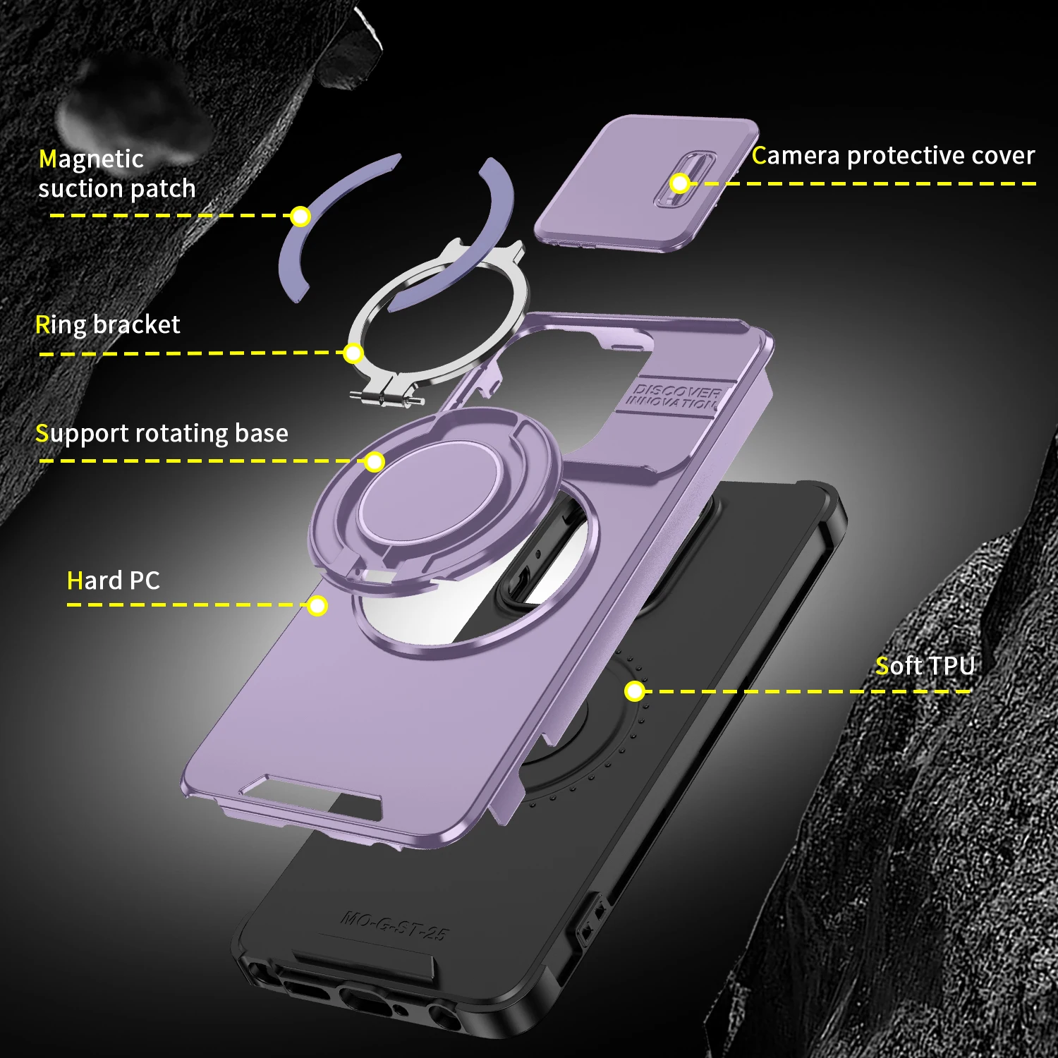 Shockproof Magnetic Stand Phone Case with Ring Kickstand Cover
