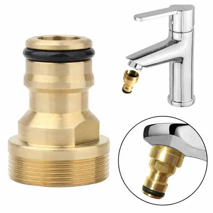 Heavy-Duty M22 Brass Adapter - Universal Faucet Thread Converter - Leak-Proof Sink/Basin Tap Fitting for Home Plumbing Systems