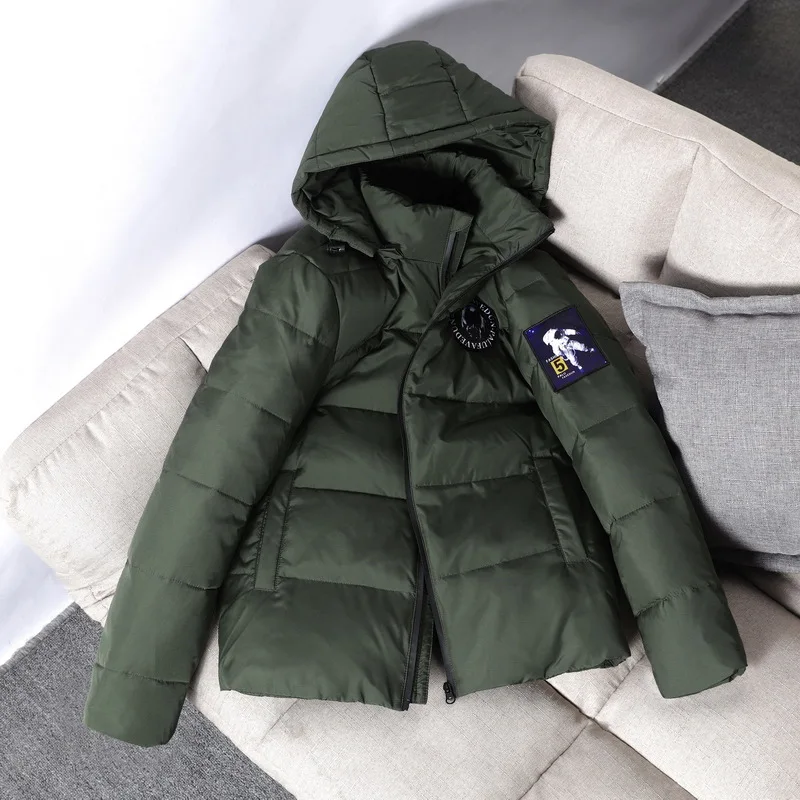 Men's Down Jacket Duck Winter Warm Hooded Puffer Jacket Men Vintage Clothes 90 X Padded Black Autumn Red Bomber Male Parka