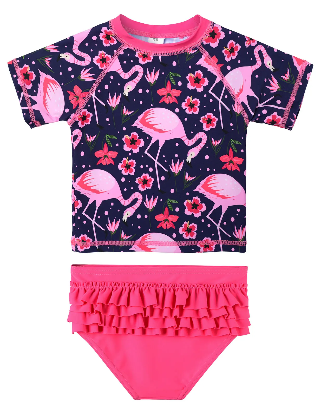 Baohulu Toddler Girls Costume Da Bagno Manica Corta Costumi Da Bagno Due Pezzi Set Costumi Da Bagno Protezione Solare Costume Da Bagno