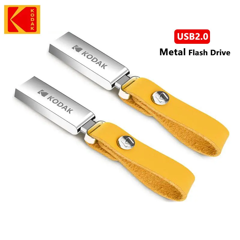 Flash Drive 128GB 64GB 32GB KODAK USB 2.0 Pen Drive Waterproof Mini Memory Stick Leather Metal U Disk