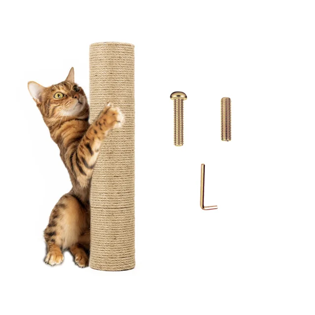 Cat Scratching Post Replacement Natural Sisal Spare Extension Scratch Post for Cats Tree Pole Parts Hemp Rope Scratcher Climbing