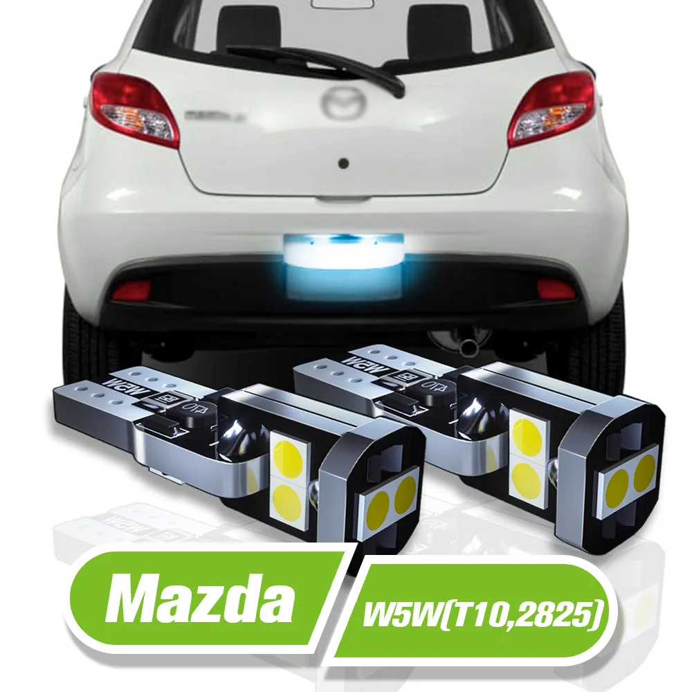 

For Mazda 2 3 bk Sport 5 6 gh gg CX-3 CX-5 CX-7 CX-9 RX-8 Tribute MX-5 Miata LED License Plate Light W5W T10 168 2x Accessories