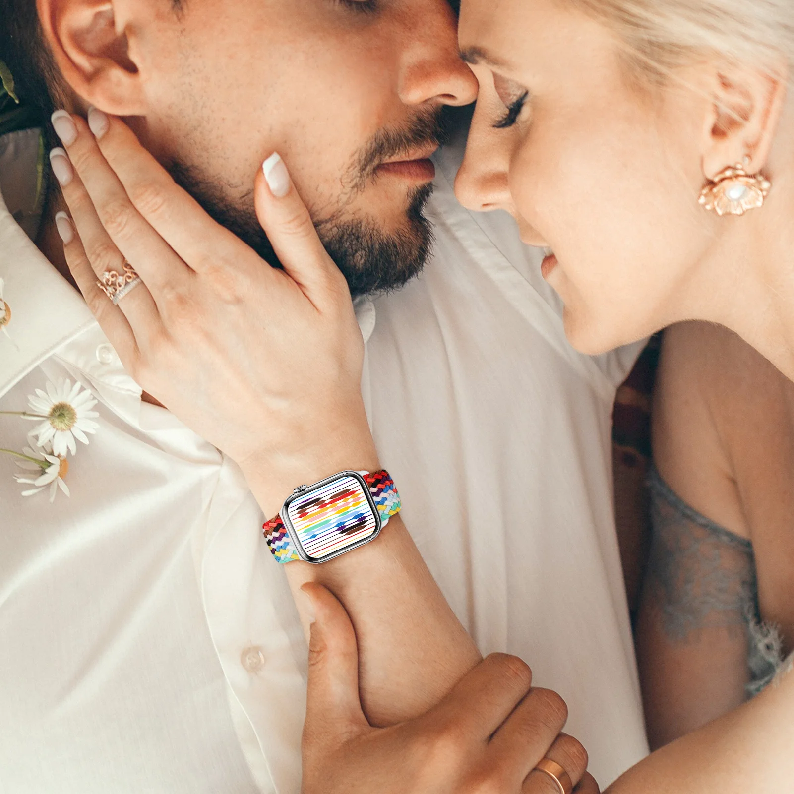 Anello singolo intrecciato per cinturino Apple watch 40mm 44mm