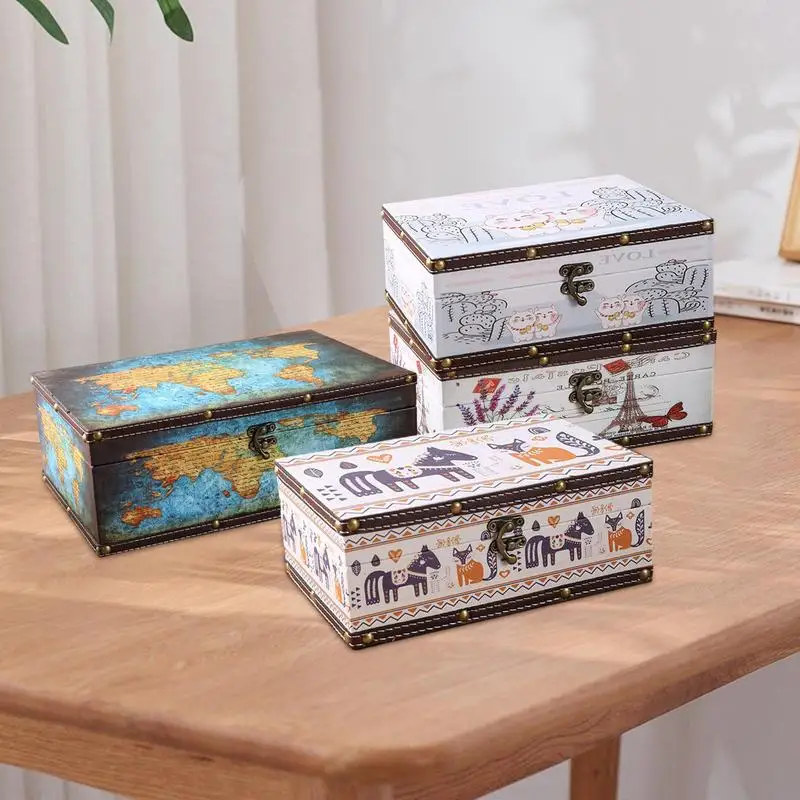 Scatola Portaoggetti In Legno In Stile Britannico Necessità Quotidiane Scatola Antipolvere Per La Casa Scatola Portagioie Souvenir Scatola Portaoggett