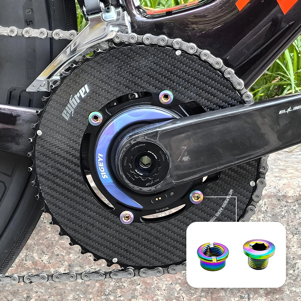 4/5PCS Titanium Alloy Chainring Bolts Single Double Chainring Screws Mountain Road MTB Bike Crank Bolts 6.5/10.5mm Parts