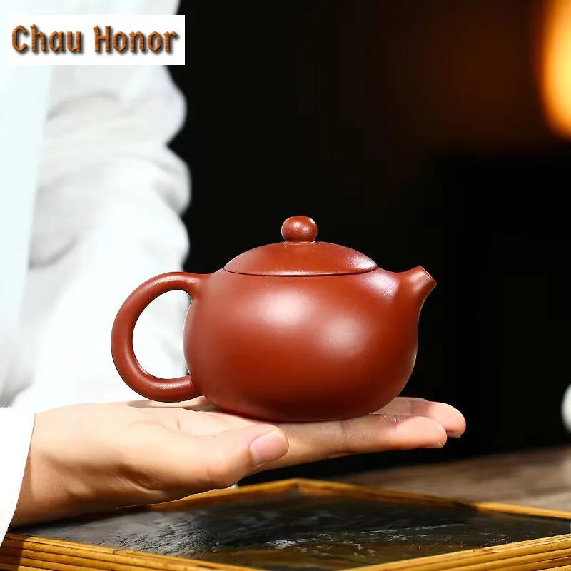 210ml Authentic Yixing Raw Ore Dahongpao Handmade Mud Painting Songmei Xishi Purple Clay Teapot Chinese Kung Fu Teaset Household