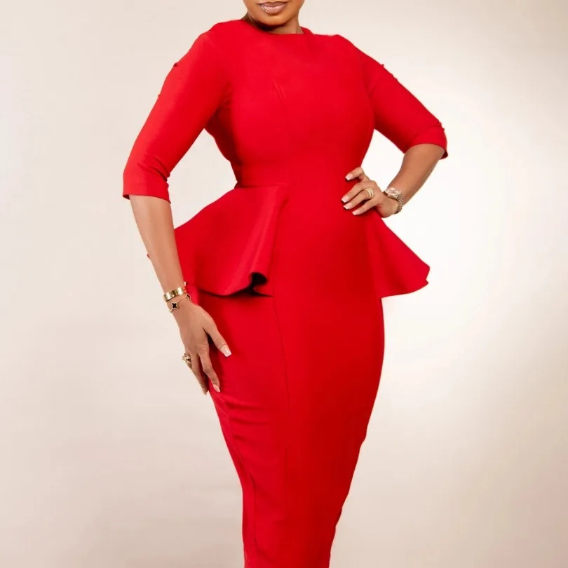 Рисунок 5 - Женское офисное платье-карандаш с оборками