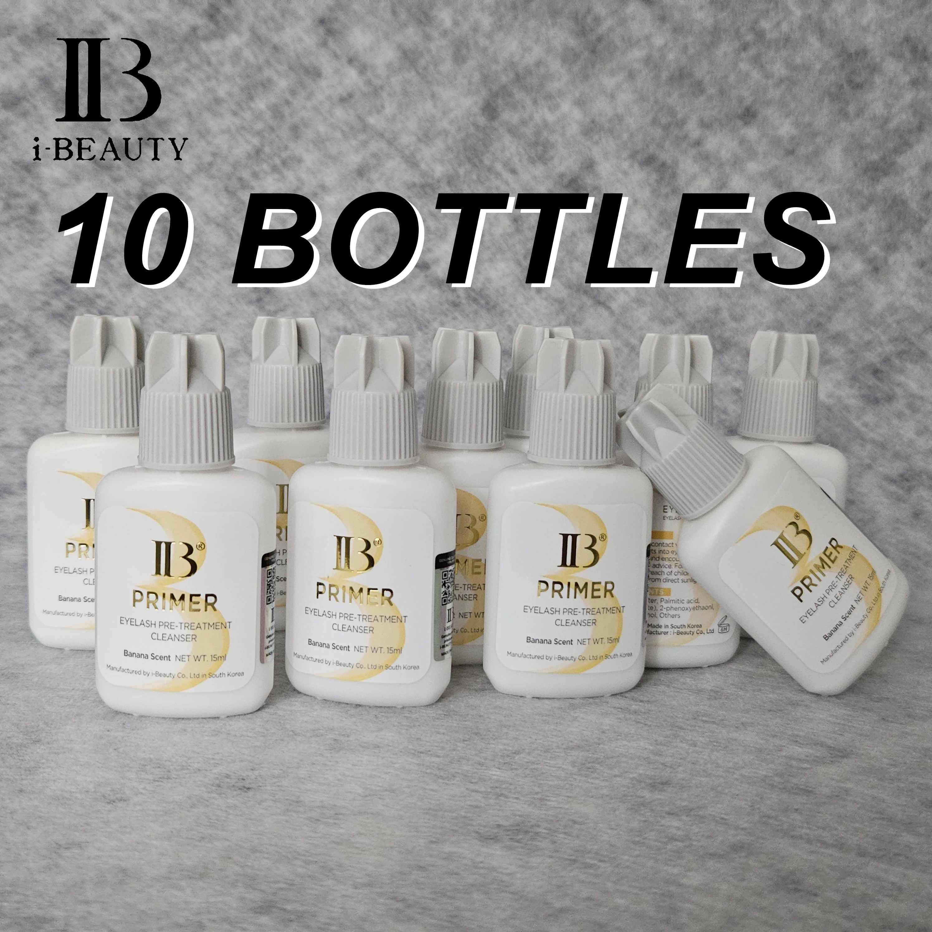10 Bottles IBeauty IB Professional Primer Eyelash Extensions Glue 15ml Korea Original False Lash Glue Suppliers Makeup Tools