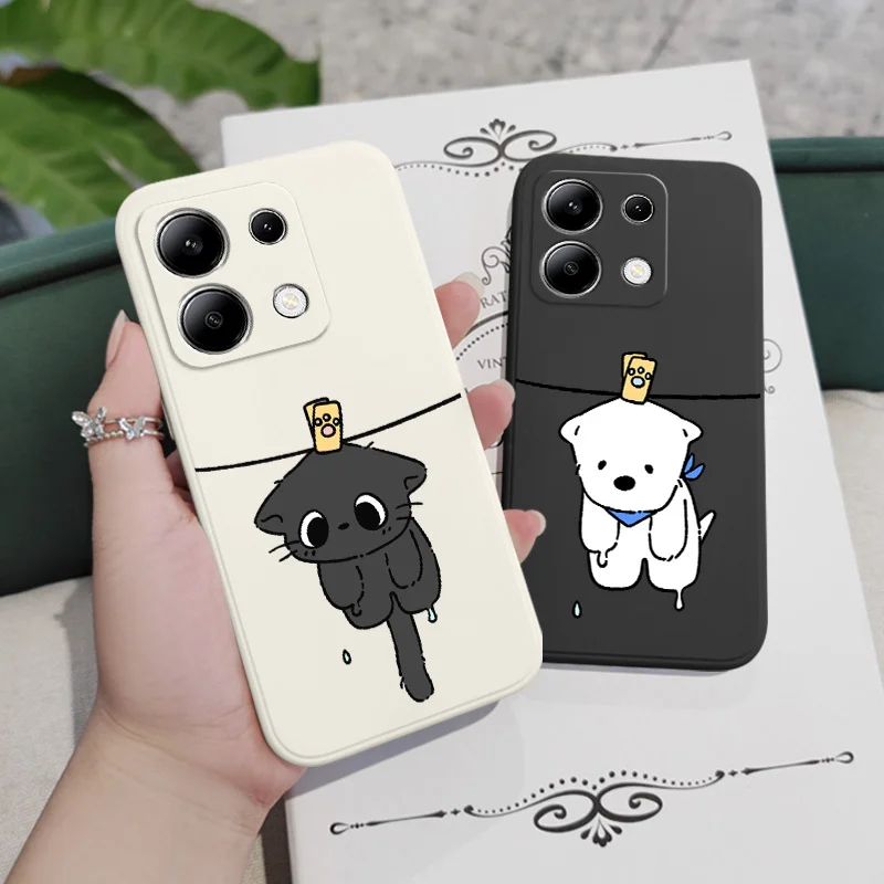 Sun Cat Phone Case For Xiaomi Redmi Note 13 12 12S 11 11S 10 10S 9 9S Pro Plus 4G 5G Liquid Silicone Cover 5