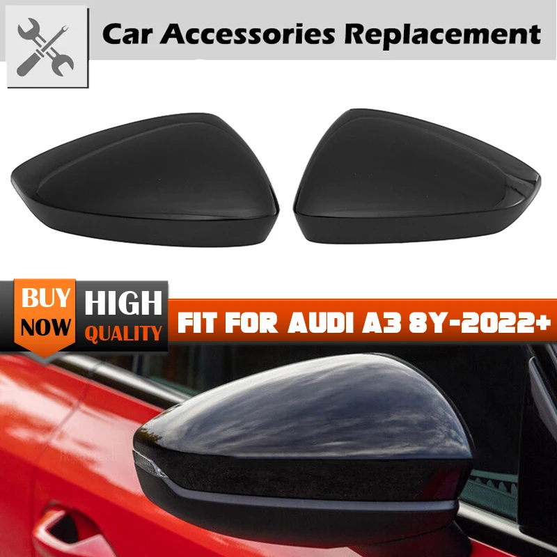 

Car Rearview Mirror Covers Cap Shell Housing Door Side Wing mirror Mirror Cover Cap Casing Fit For Audi A3 S3 RS3 8Y 2022-2024