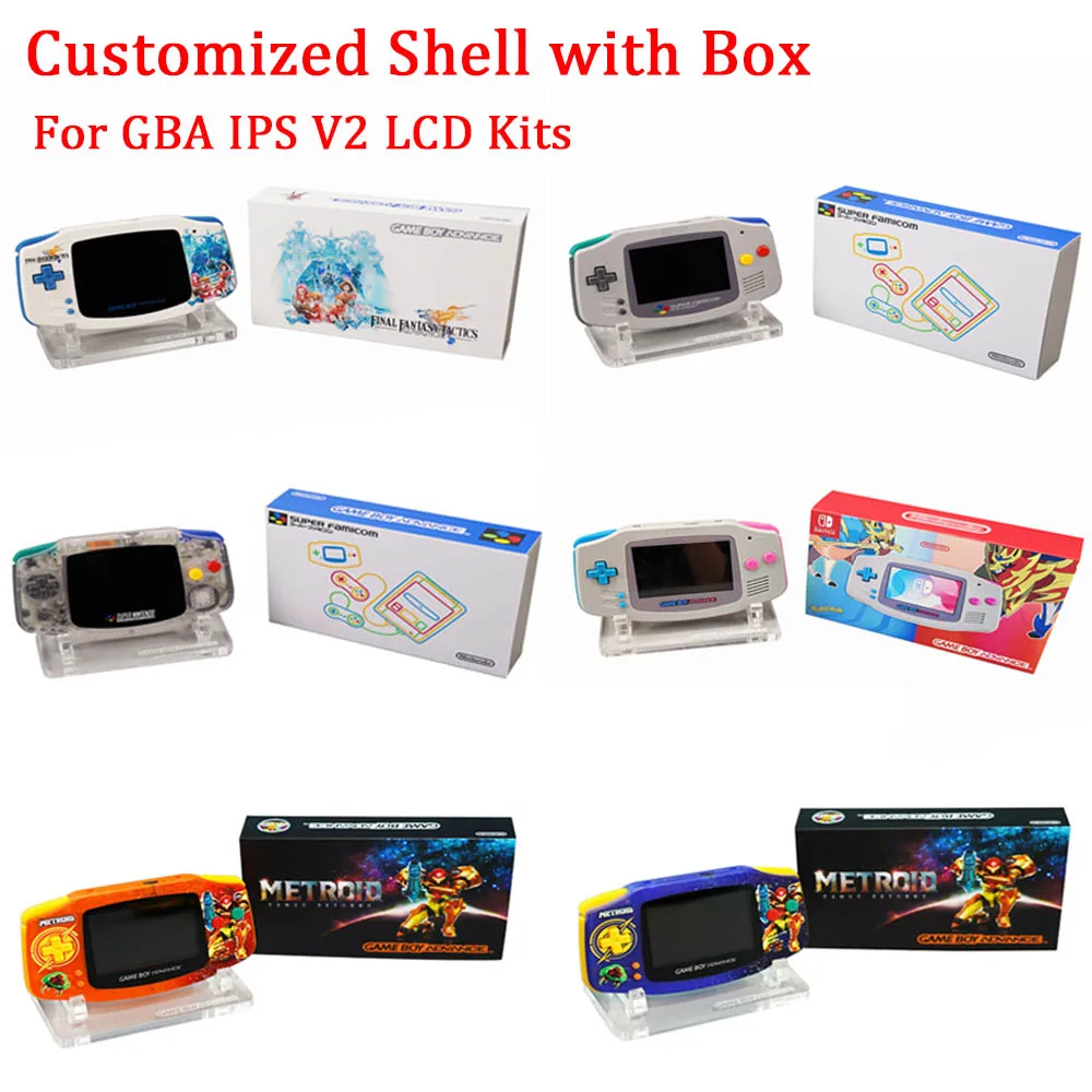 New Customized Theme Houing Shell for GBA 2019 IPS V2 LCD Screen Backlit Kits Pre-cut with Gift Box GameBoy Advance | Электроника