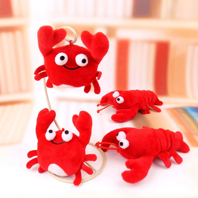 Exquisite cool 10/15cm plush Simulation crab lobster cute red Keychain bag  Pendant soft high quality Soothing doll festival gift - AliExpress