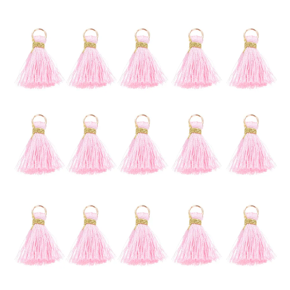 50Pcs 프리미엄 레이온 태슬(작은 링 구멍 포함) DIY 태슬 펜던트 공예용 쥬얼리 액세서리 선물 포장 팬 펜던트