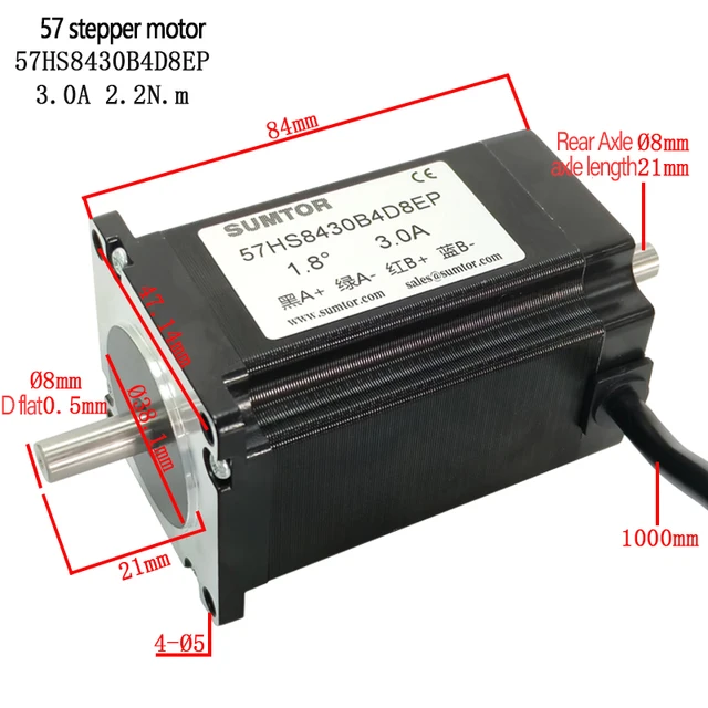 4-Wire NEMA 23 Stepper Motor 1.8° Body Length 84mm Single