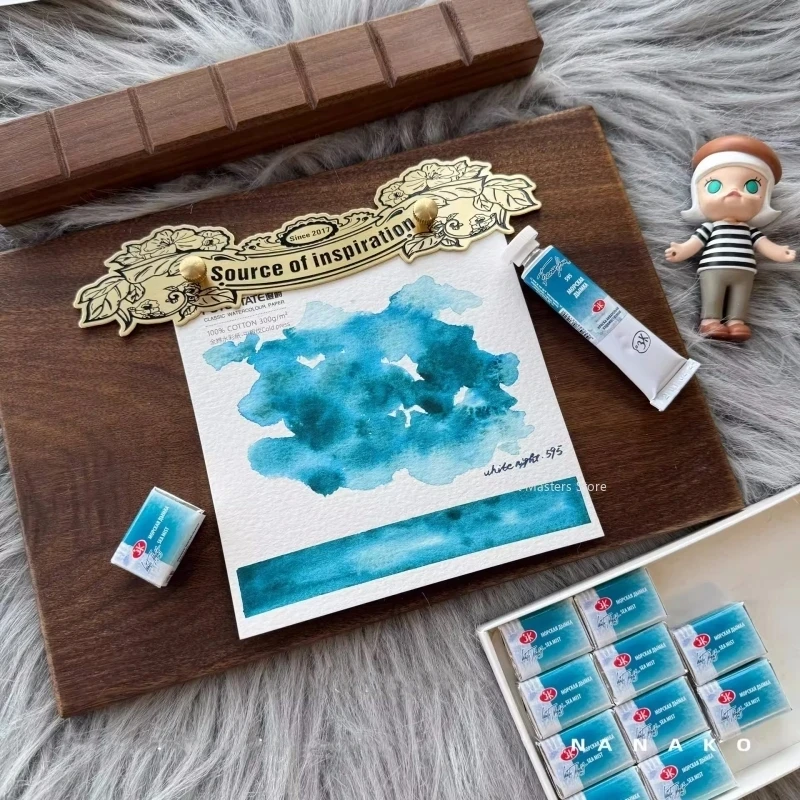 White Night Master Watercolor Pigment 30 Colors 2.5ml Block Shape New Precipitate Color Student Painting Supplies watercolor painting set watercolor pigment