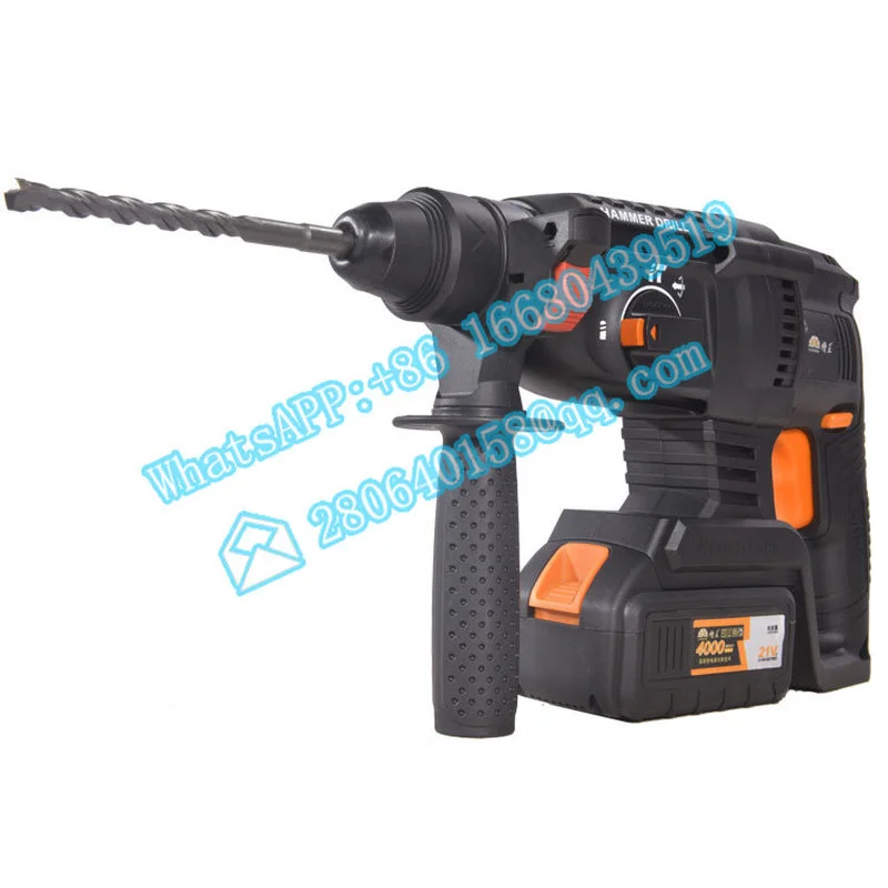 CaoW 26mm Multiple Functions Power Tools Electric Cordless Rotary Hammer Drill Machine with Lithium Battery