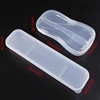 D0JA Portable Transparent Plastic Tableware Case Spoon Fork Storage Box Cutlery Organizer Travel 4