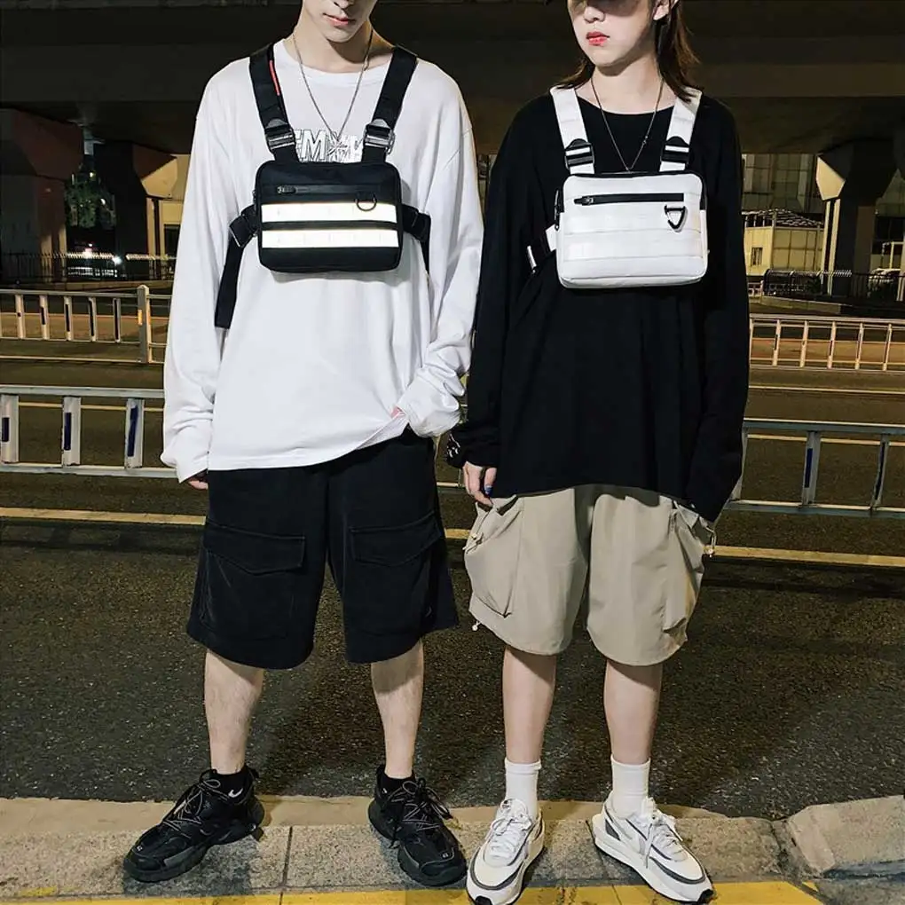 

Chest Bag Waist Bag Hip Hop Streetwear Large Capacity Sports Casual Tactical Vest Bags for Men Women