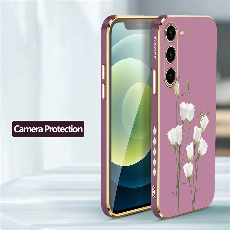 White Flower Design Silicone Soft Phone Case